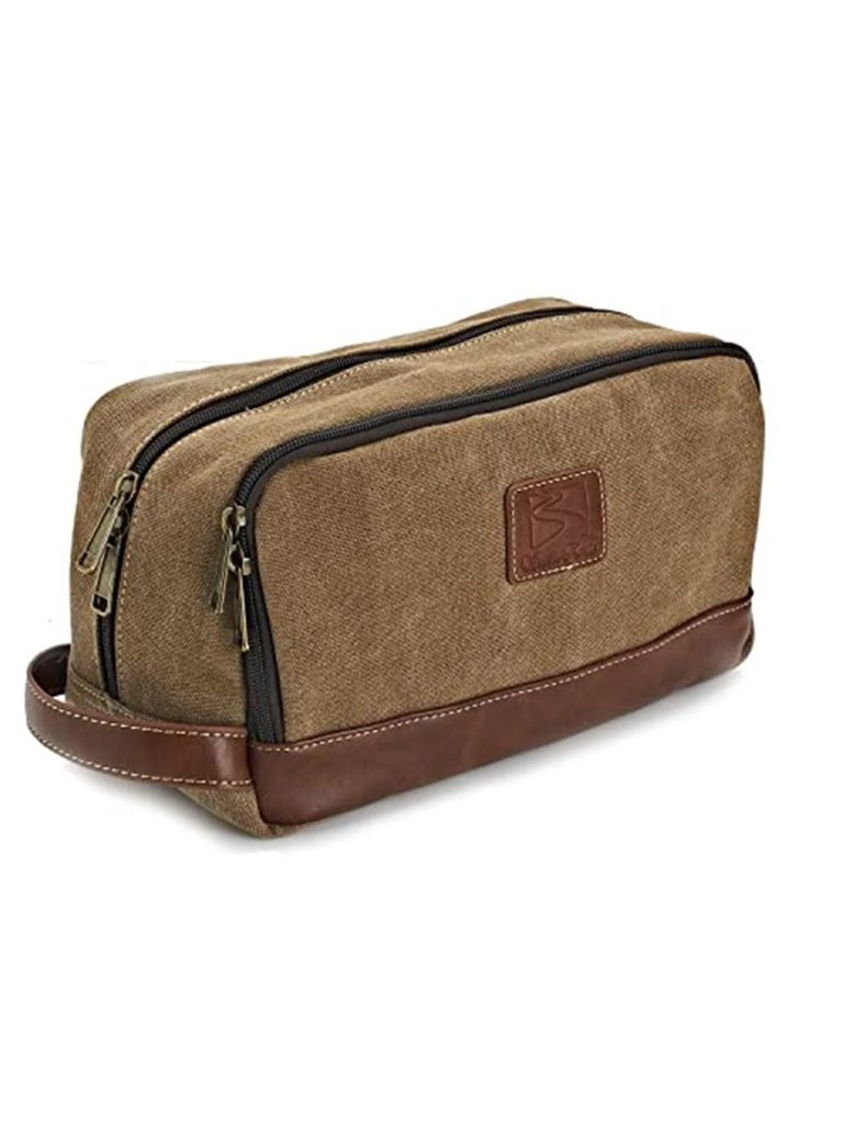 Canvas Toiletry Bag Travel Dopp Kit Makeup Cosmetic Organizer Shaving Case Large